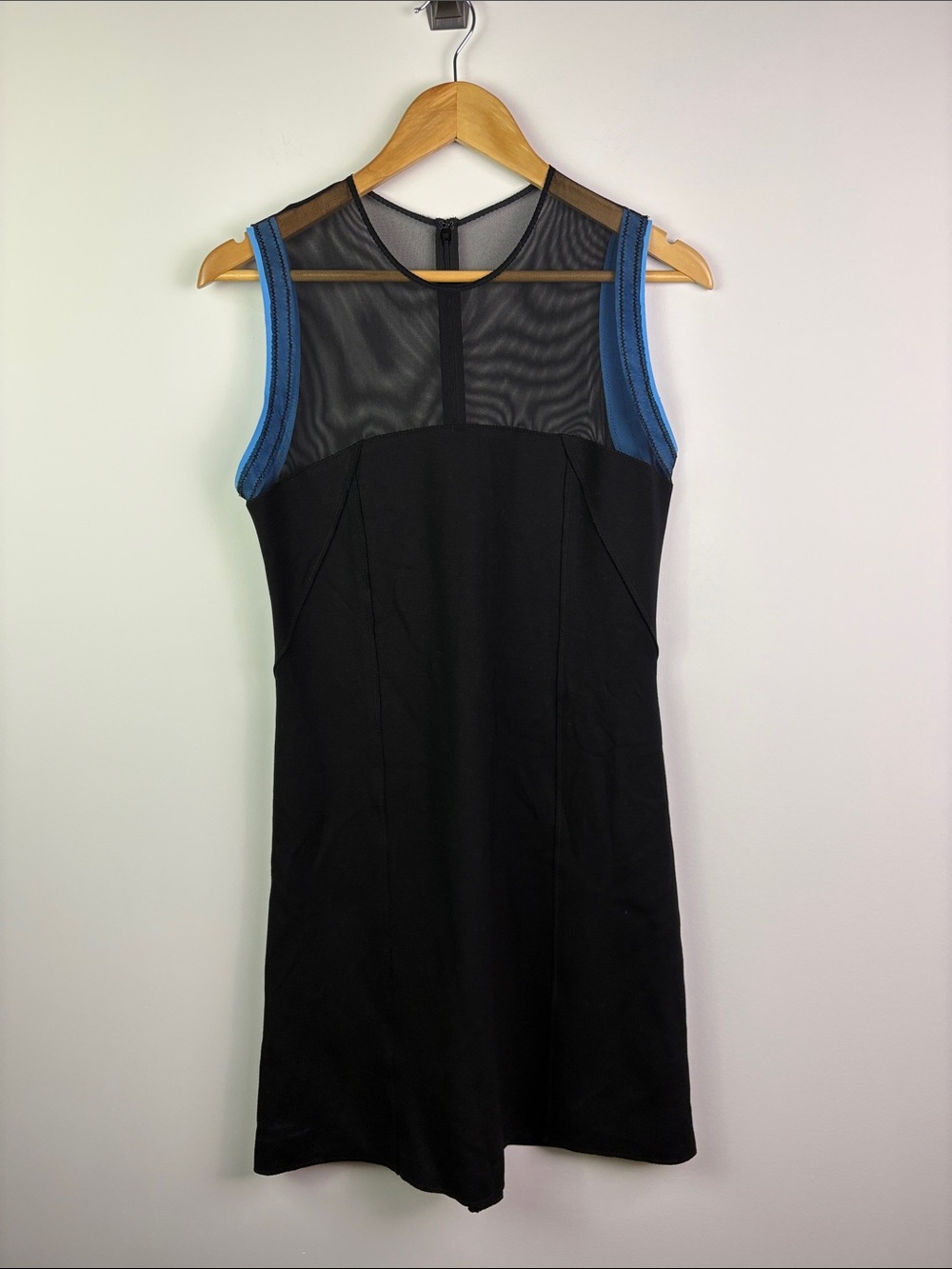Canadian! Marie Saint Pierre Black Dress with Blue Trim fits size M